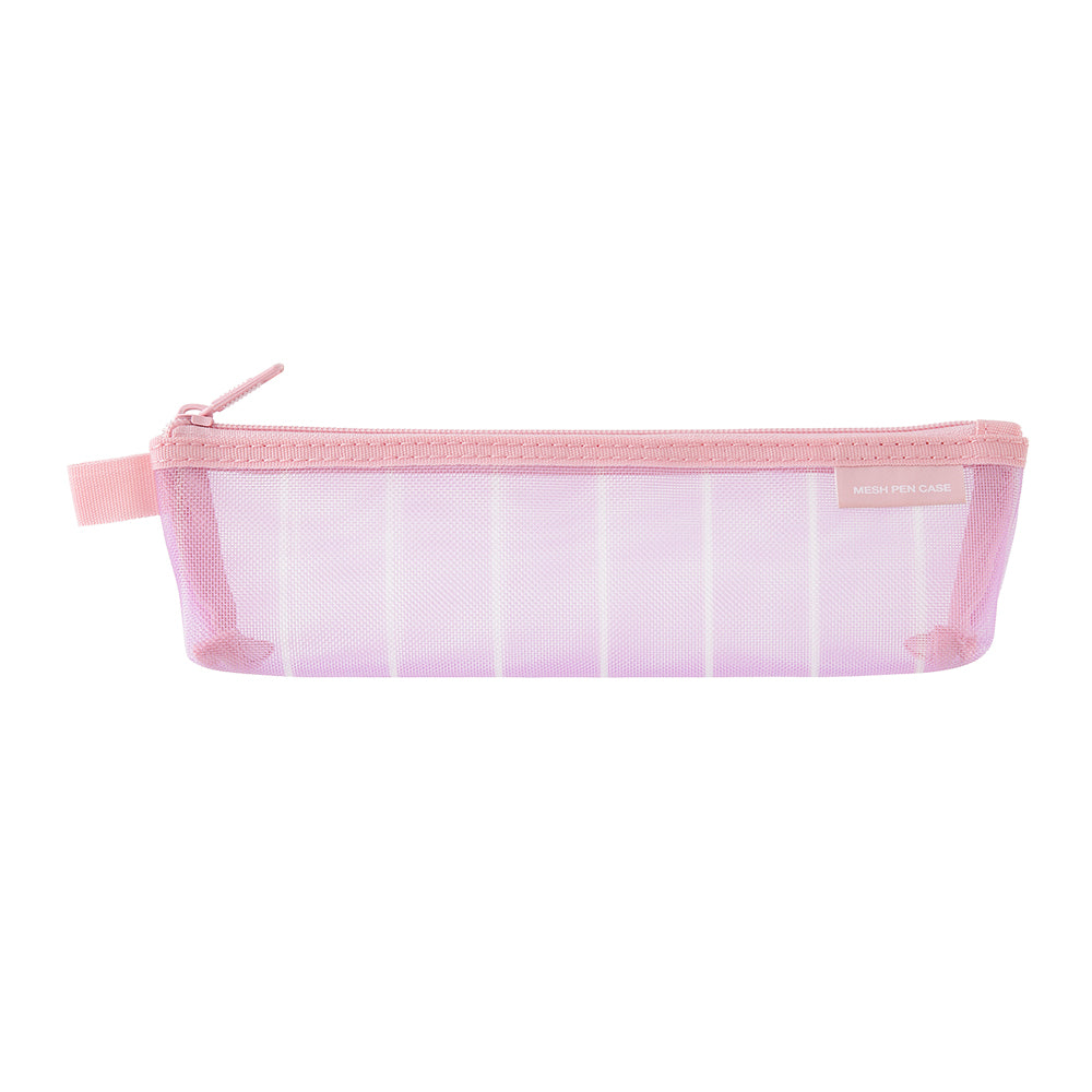 Midori Mesh Pen Case - Stripe Purple [Limited Edition] — front view