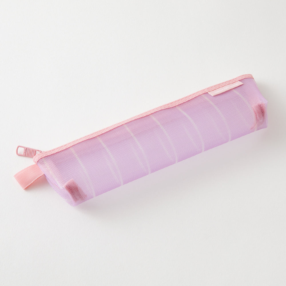 Midori Mesh Pen Case - Stripe Purple [Limited Edition] — side view