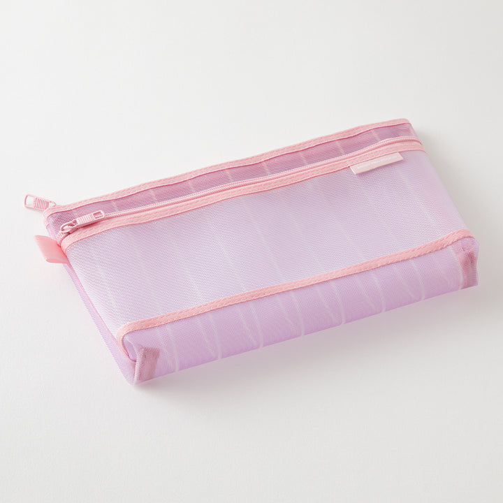 Midori Mesh Pen Pouch - Stripe Purple [Limited Edition] — side view