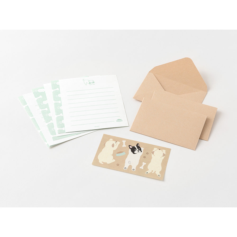 Midori Mini Letter Set with Stickers - Hungry Dog — detail view