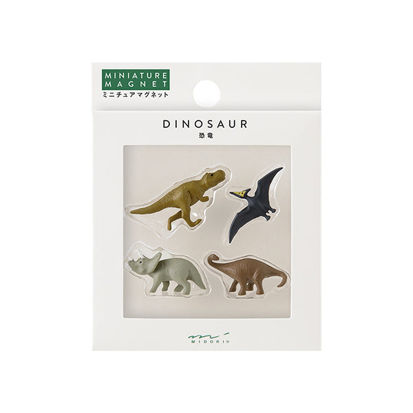 Midori Miniature Magnet - Dinosaur B (Set of 4) — front view