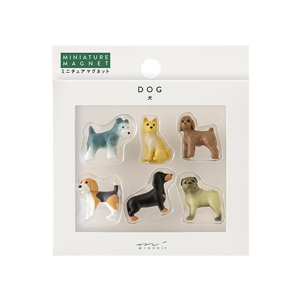 Midori Miniature Magnet - Dog C (Set of 6) — front view