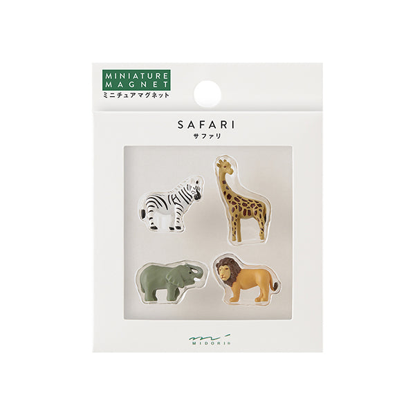 Midori Miniature Magnet - Safari B (Set of 4) — front view