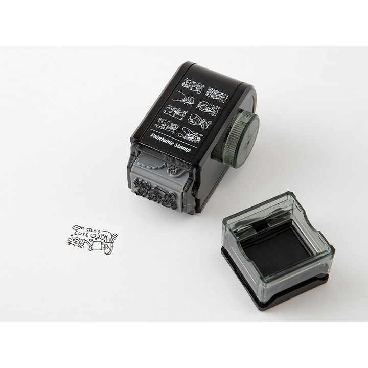 Midori Paintable Rotating Stamp Dial - Life — in use