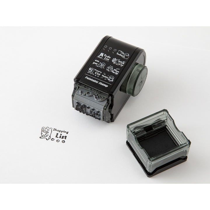 Midori Paintable Rotating Stamp Dial - List — with packaging
