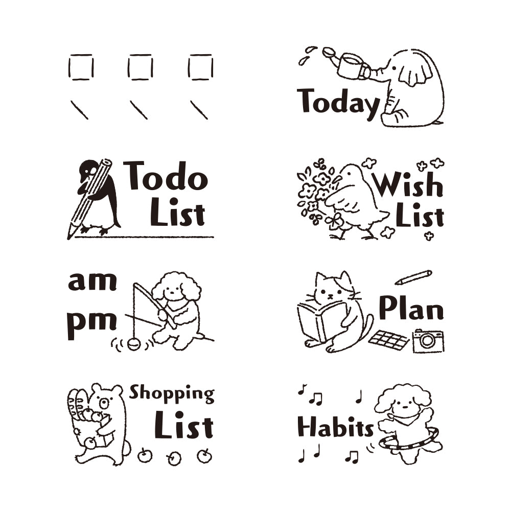 Midori Paintable Rotating Stamp Dial - List — close-up