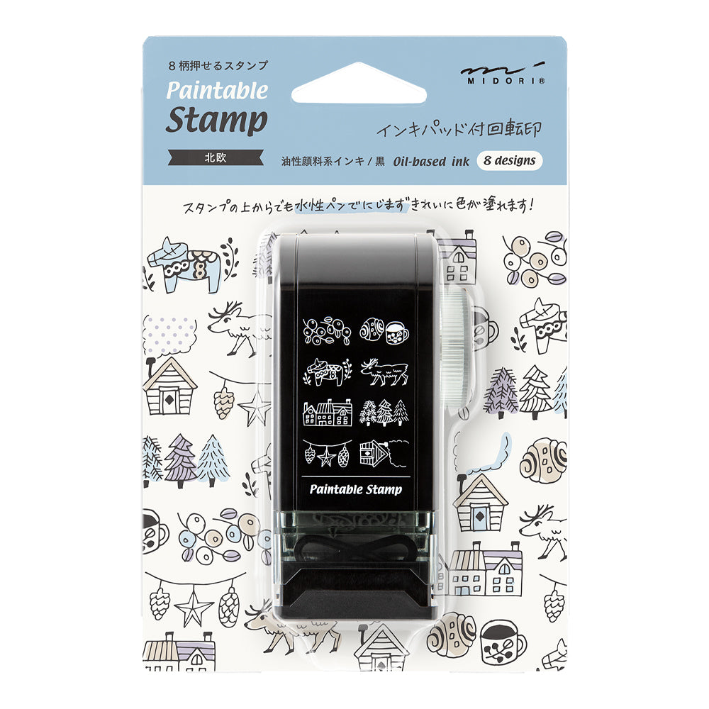 Midori Paintable Rotating Stamp Dial - Nordic Motif — side view