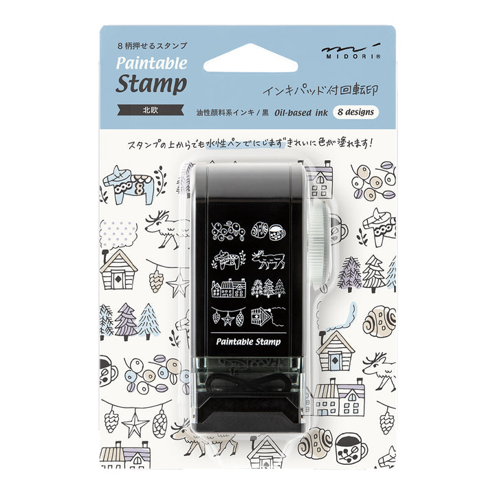 Midori Paintable Rotating Stamp Dial - Nordic Motif — side view