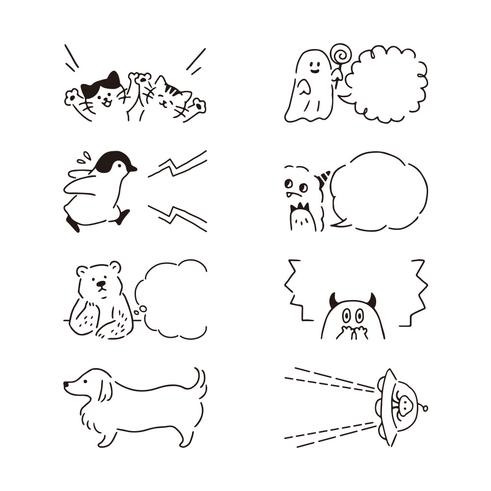 Midori Paintable Rotating Stamp Dial - Speech Bubble — close-up