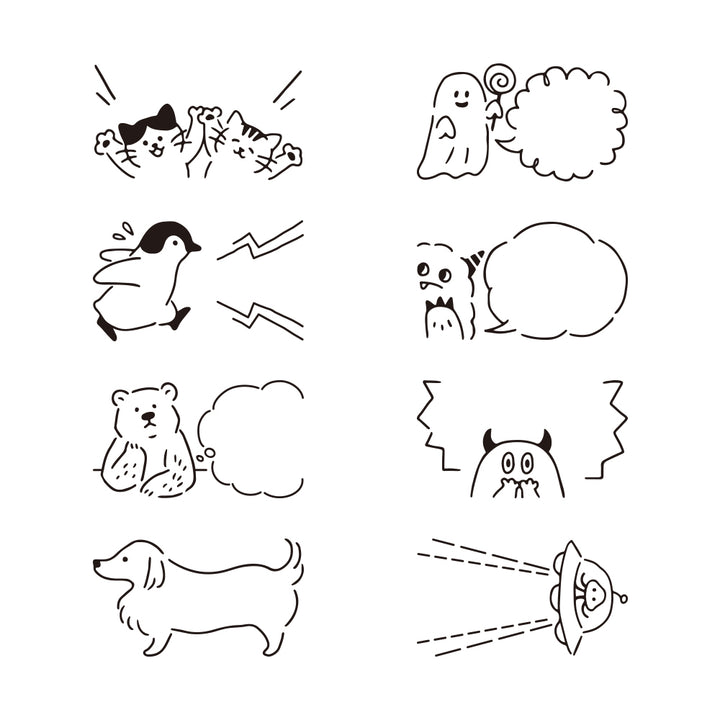 Midori Paintable Rotating Stamp Dial - Speech Bubble — close-up