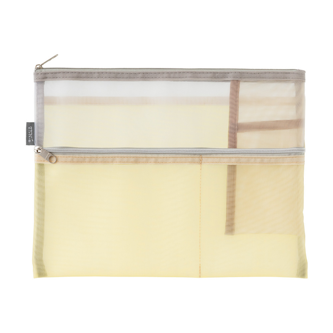Midori Pen &amp; Tool Pouch (B5) Mesh - Beige — detail view