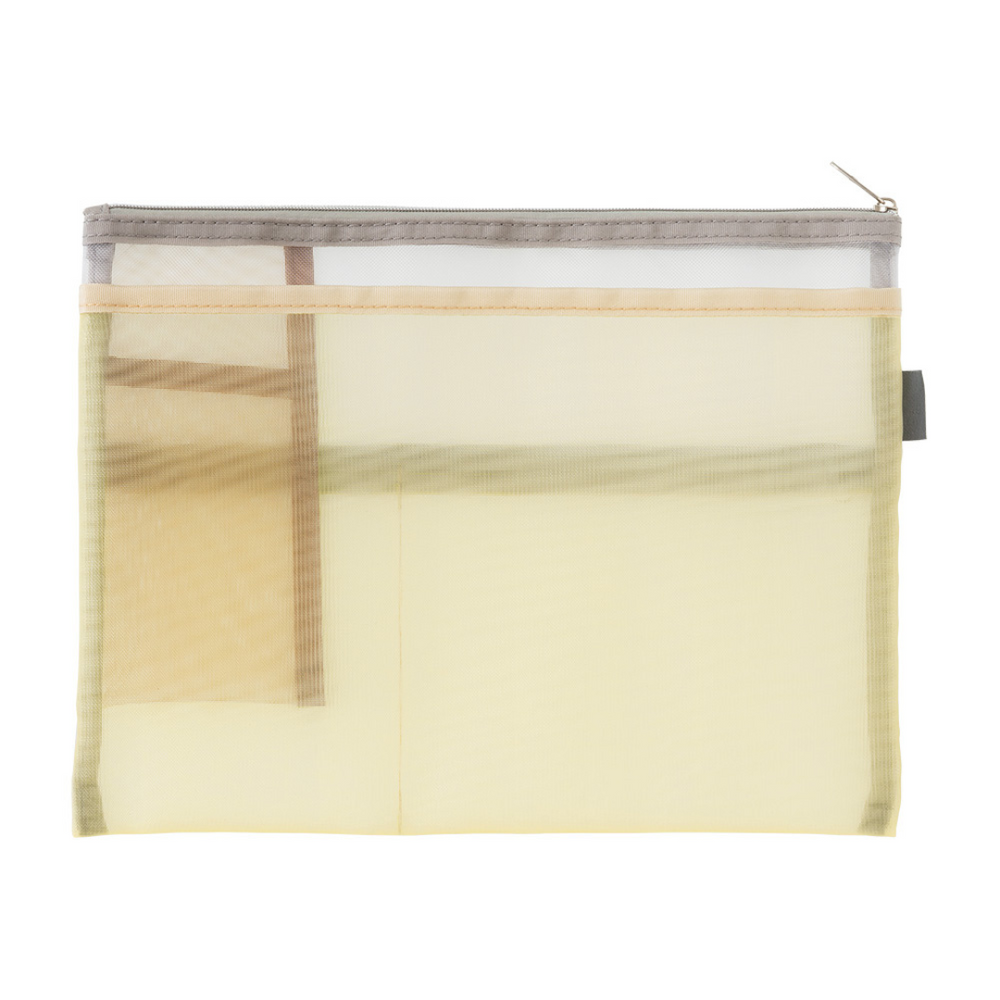 Midori Pen & Tool Pouch (B5) Mesh - Beige — side view
