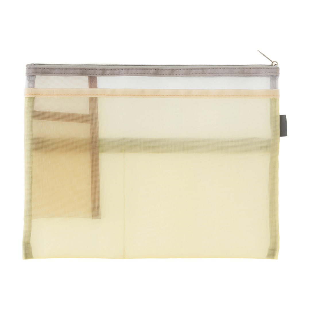Midori Pen &amp; Tool Pouch (B5) Mesh - Beige — side view