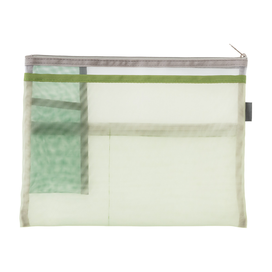 Midori Pen &amp; Tool Pouch (B5) Mesh - Green — side view
