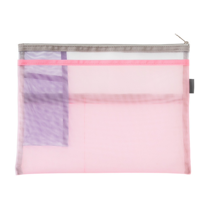 Midori Pen &amp; Tool Pouch (B5) Mesh - Pink — detail view