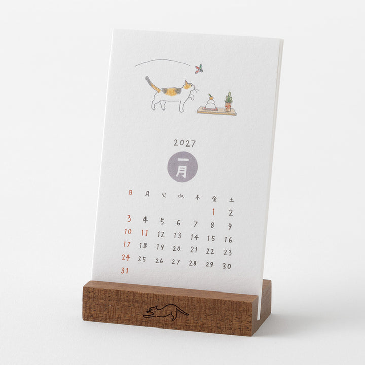 Midori Stand Calendar Cat 2027