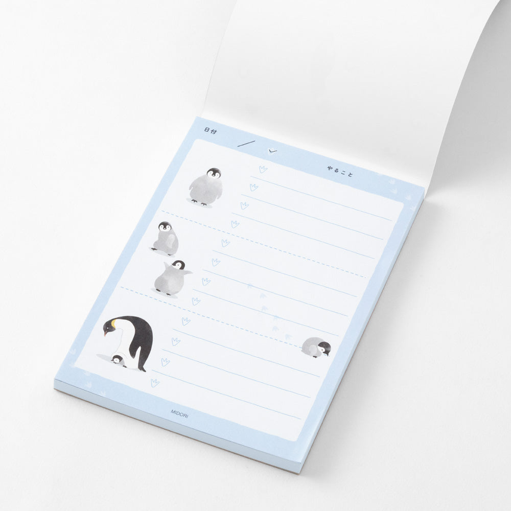 Midori To do Memo Pad Penguin — side view