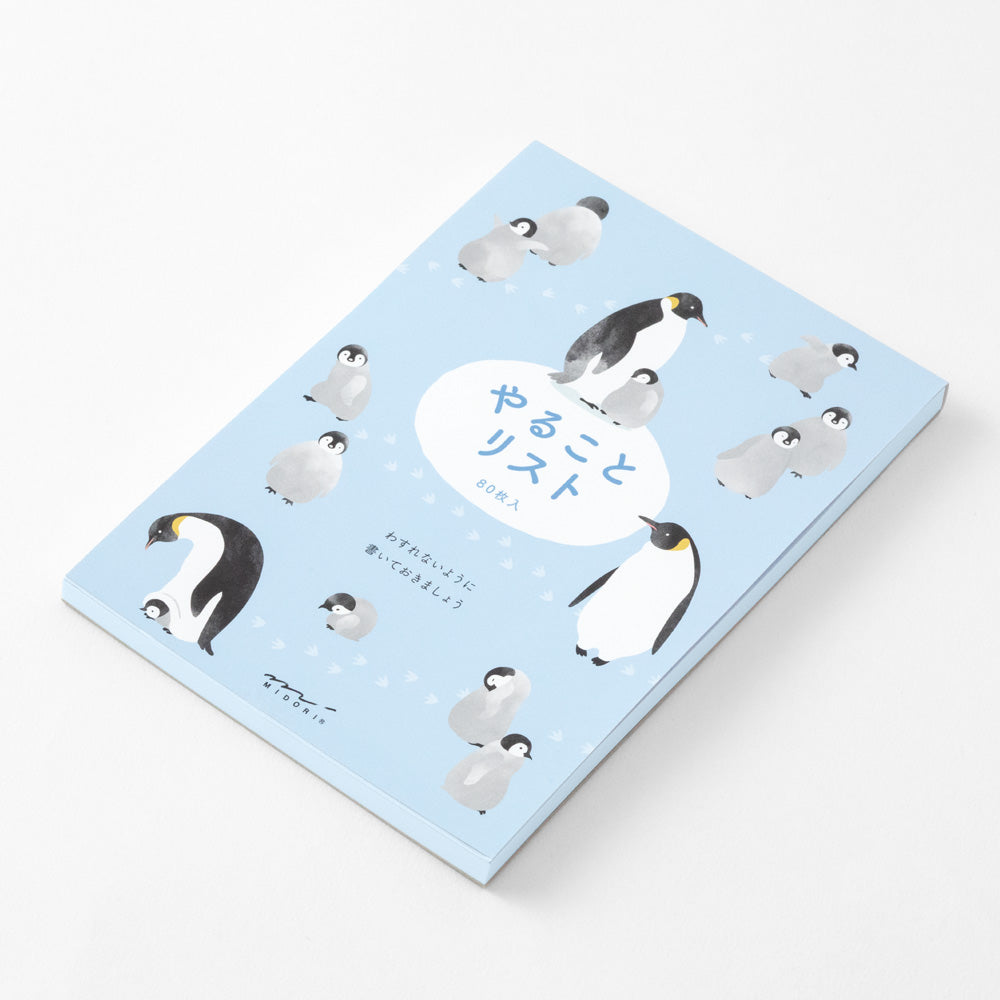 Midori To do Memo Pad Penguin — detail view