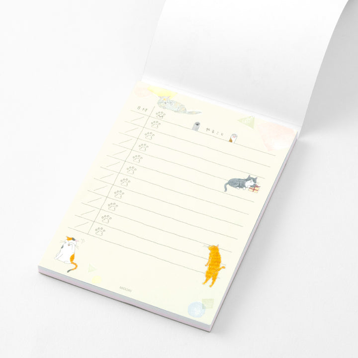 Midori To do Memo Pad - Cat — with packaging