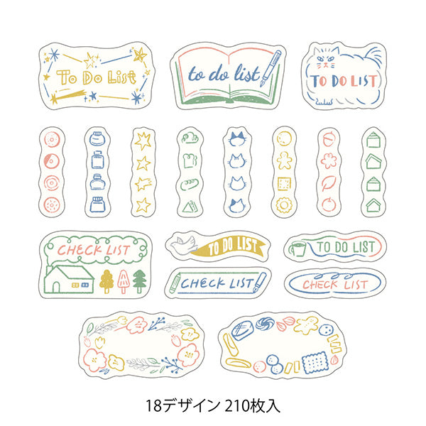 Midori Yuru Log Roll Sticker - List