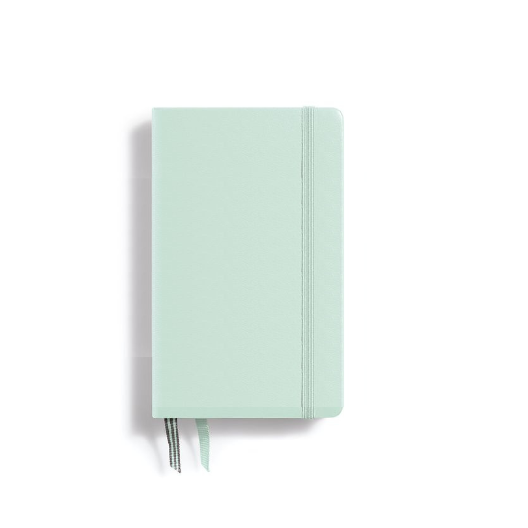 Leuchtturm1917 A6 Pocket Hardcover Notebook - Plain / Mint Green — open spread