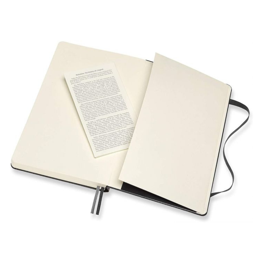 Moleskine Hardcover Classic Notebook - Ruled / Large / Black — flat lay