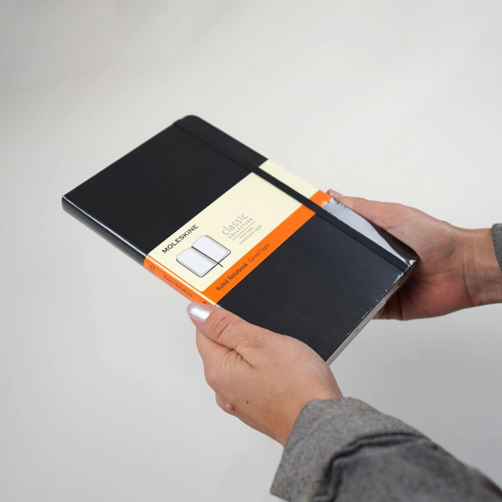 Moleskine Hardcover Classic Notebook - Ruled / Large / Black — flat lay