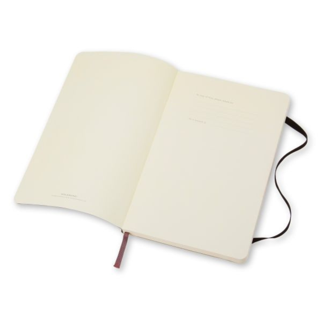 Moleskine Softcover Classic Notebook - Ruled / Large / Black — flat lay
