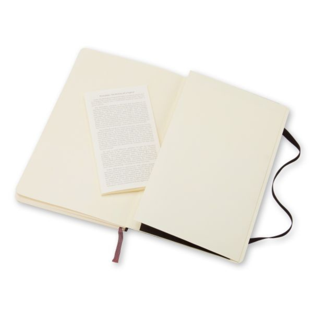 Moleskine Softcover Classic Notebook - Ruled / Large / Black — flat lay