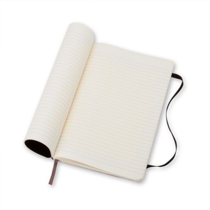 Moleskine Softcover Classic Notebook - Ruled / Large / Black — flat lay