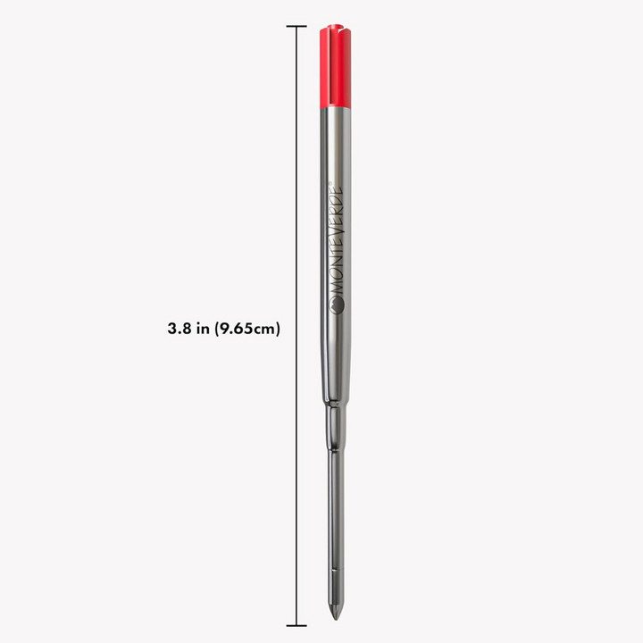 Monteverde Soft Roll Ballpoint Refill To Fit Parker Ballpoint Pen (Pack of 2) - Red / Medium — tip detail
