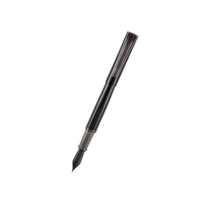 Monteverde Impressa Fountain Pen Black with Gunmetal Trim Fine — Monteverde fountain pen — precision nib writing instrument, at Cityluxe Singapore stationery store