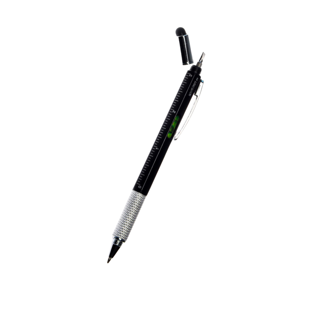 Monteverde S-115 7-in-1 Plastic Tool Ballpoint Pen with Stylus Black — capped