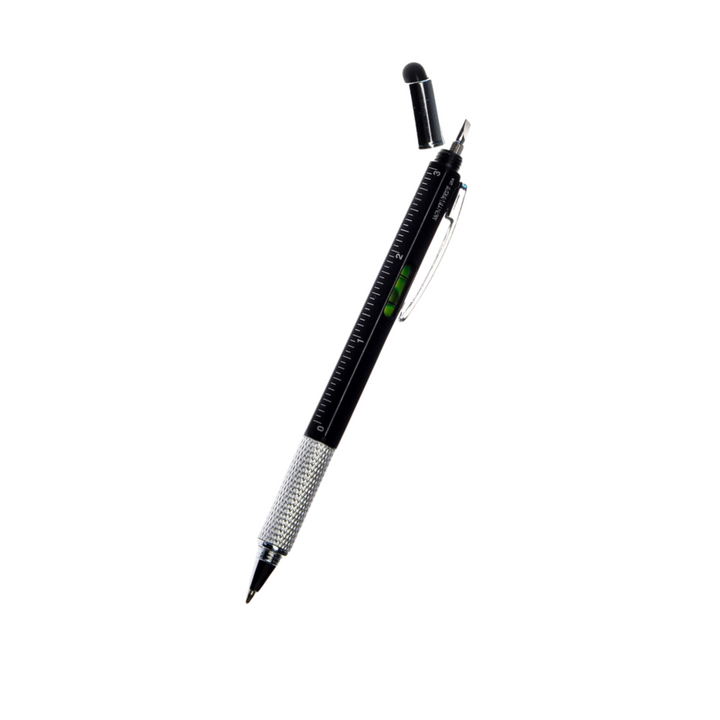 Monteverde S-115 7-in-1 Plastic Tool Ballpoint Pen with Stylus Black — capped