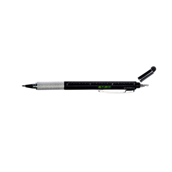 Monteverde S-115 7-in-1 Plastic Tool Ballpoint Pen with Stylus Black — tip detail