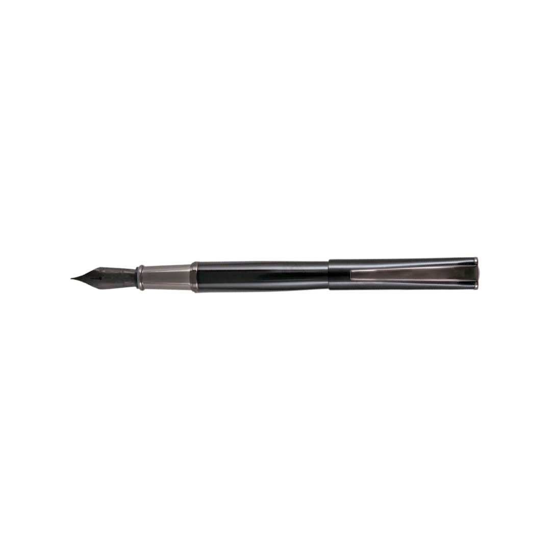 Monteverde Impressa Fountain Pen Black with Gunmetal Trim Fine — Monteverde fountain pen — precision nib writing instrument, at Cityluxe Singapore stationery store