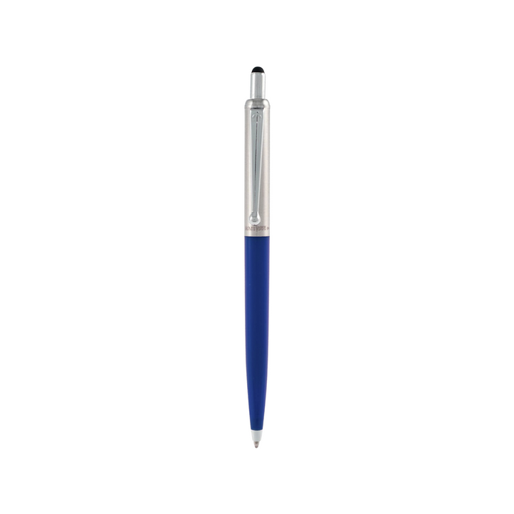 Monteverde Jump Ballpoint Pen With Stylus Blue — uncapped with cap posted