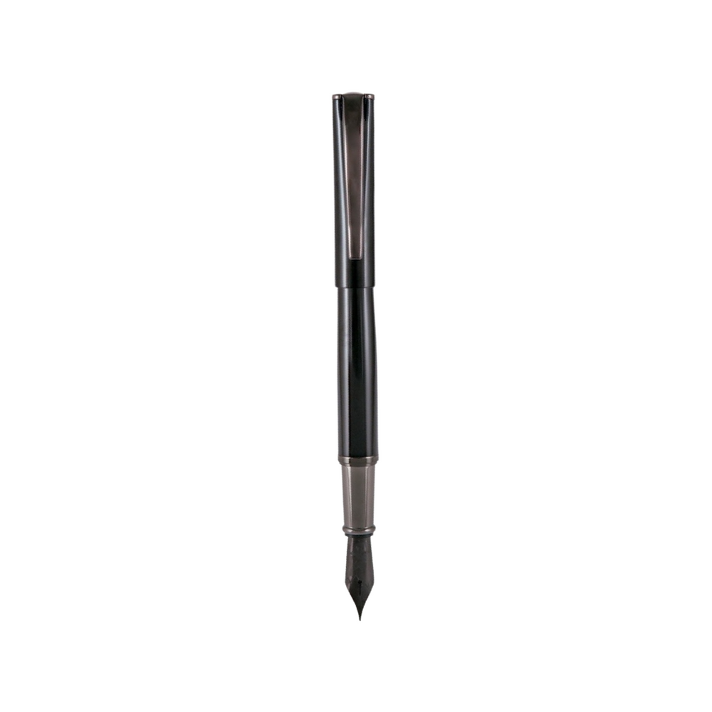 Monteverde Impressa Fountain Pen Black with Gunmetal Trim Fine — Monteverde fountain pen — precision nib writing instrument, at Cityluxe Singapore stationery store