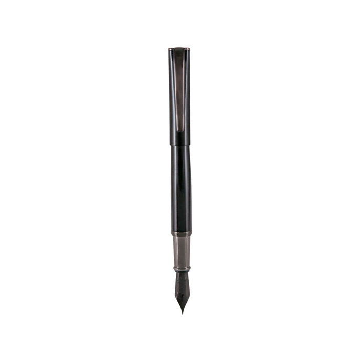 Monteverde Impressa Fountain Pen Black with Gunmetal Trim Fine — Monteverde fountain pen — precision nib writing instrument, at Cityluxe Singapore stationery store