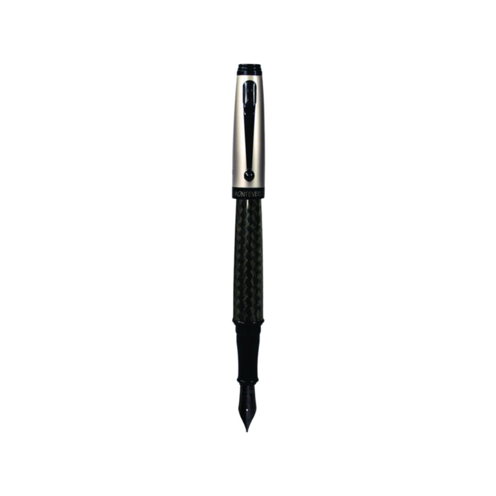 Monteverde Invincia Titanium Fountain Pen — uncapped with cap posted