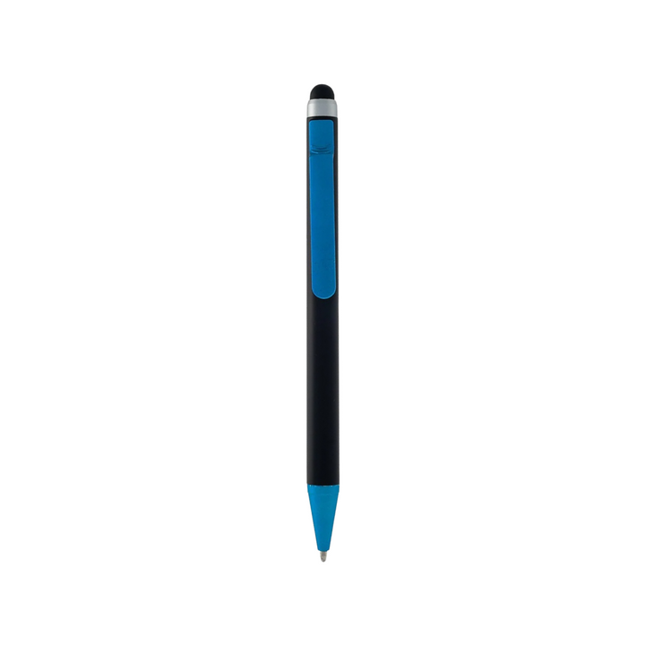 Monteverde S-105 Click Action One-Touch Stylue Ballpoint Pen Turquoise — uncapped with cap posted