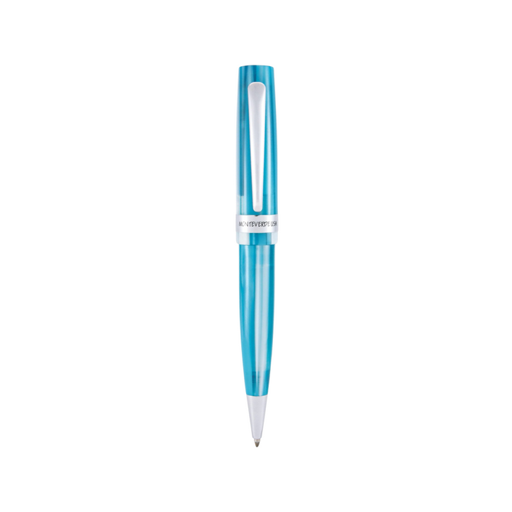 Monteverde Giant Sequoia Ballpoint Turquoise — uncapped with cap posted