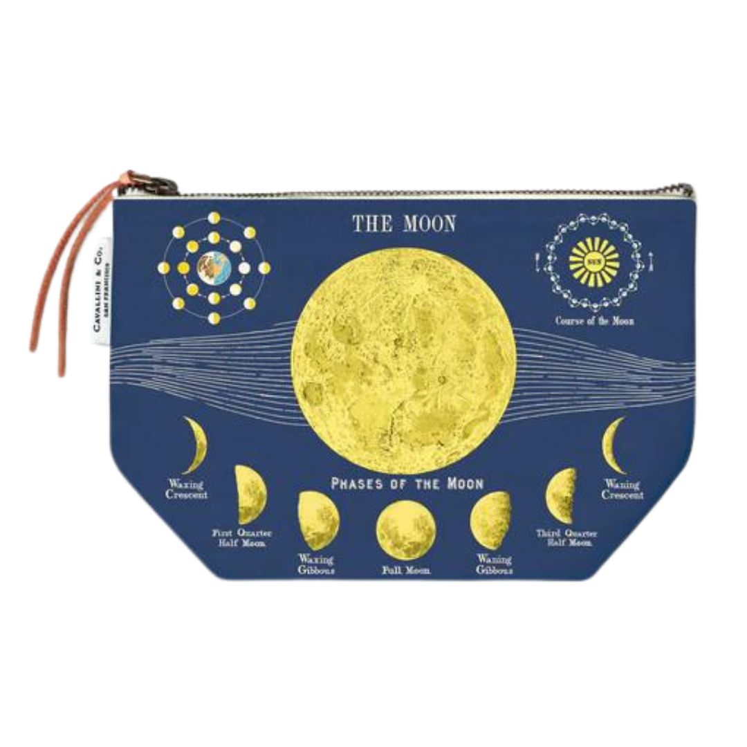Cavallini Vintage Pouch - Moon Chart — front view