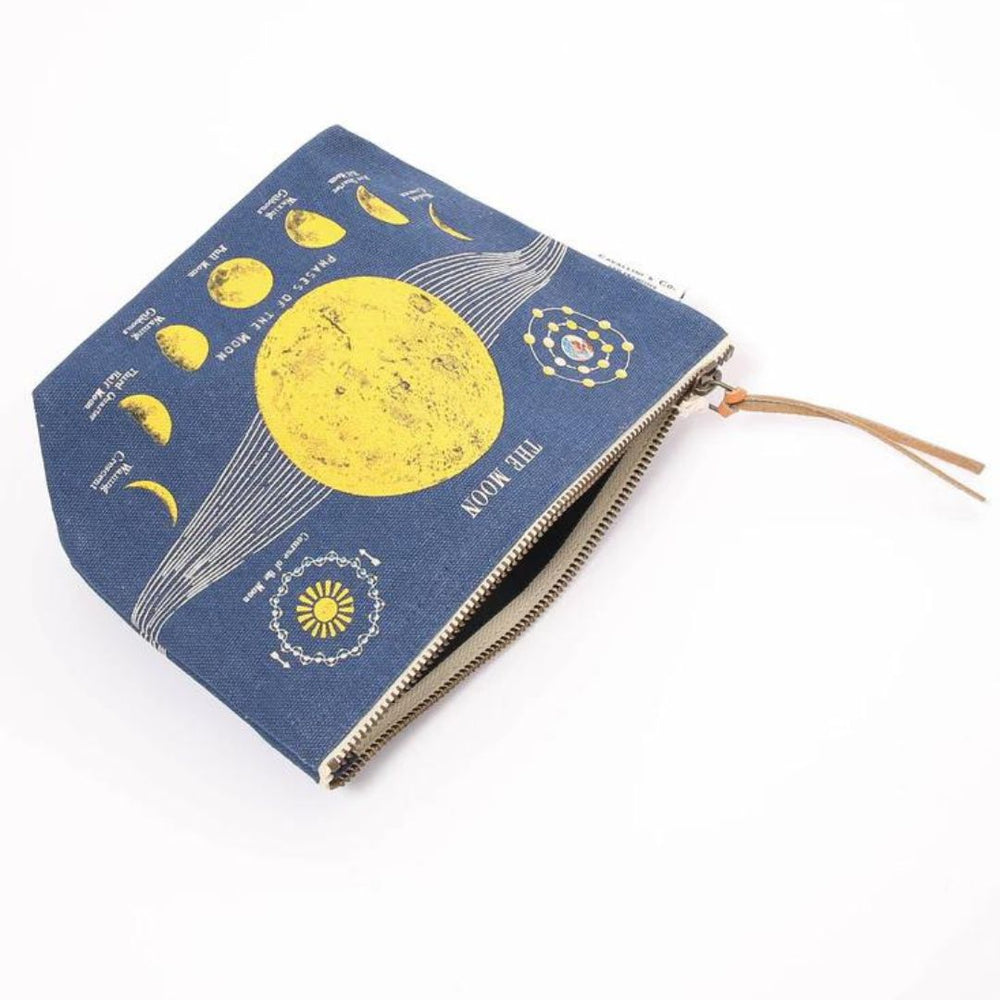 Cavallini Vintage Pouch - Moon Chart — side view