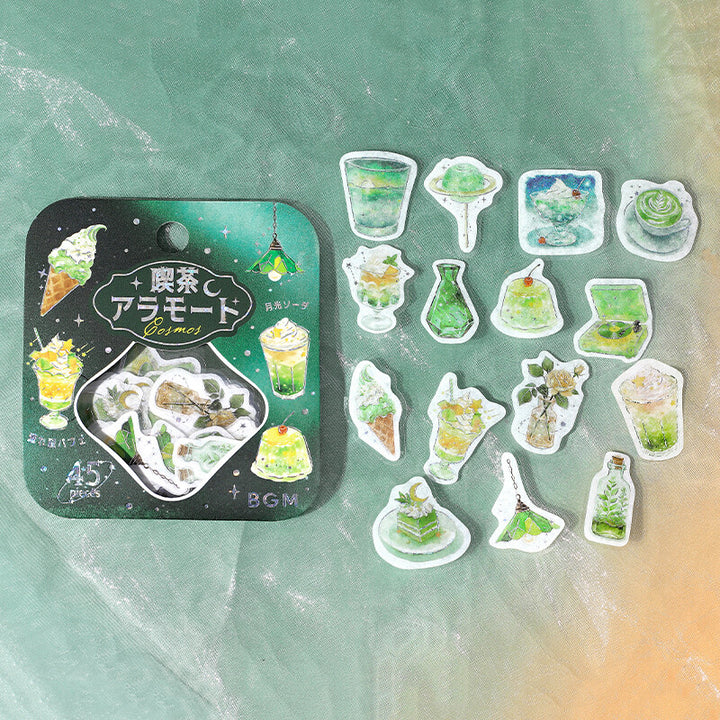 BGM Foil Stamping Flake Seal: Cafe Alamode a Space - Moonlit Sky in the Twilight — angle view