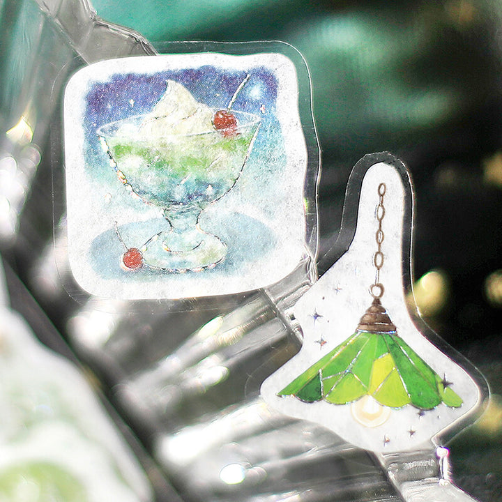 BGM Foil Stamping Flake Seal: Cafe Alamode a Space - Moonlit Sky in the Twilight — with packaging