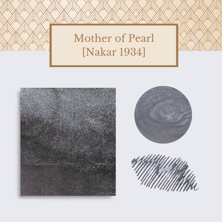 Vinta Inks 30ml Ink Bottle Mother of Pearl, Shimmer (Nakar 1934) — Vinta Inks fountain pen ink — premium bottled ink for writing, at Cityluxe Singapore