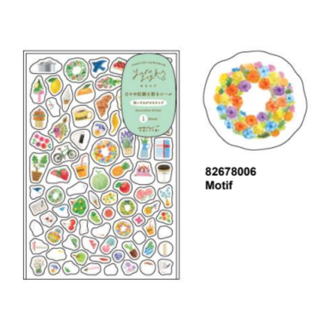 Midori Yuru Log Sticker (1 Sheet) - Motif — close-up