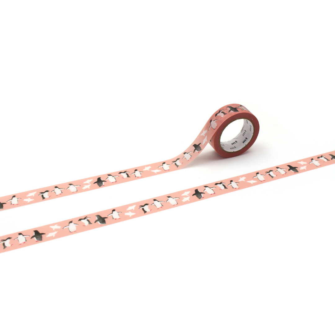 MT x Maruichikyu Washi Tape - Adelie Penguin — roll front