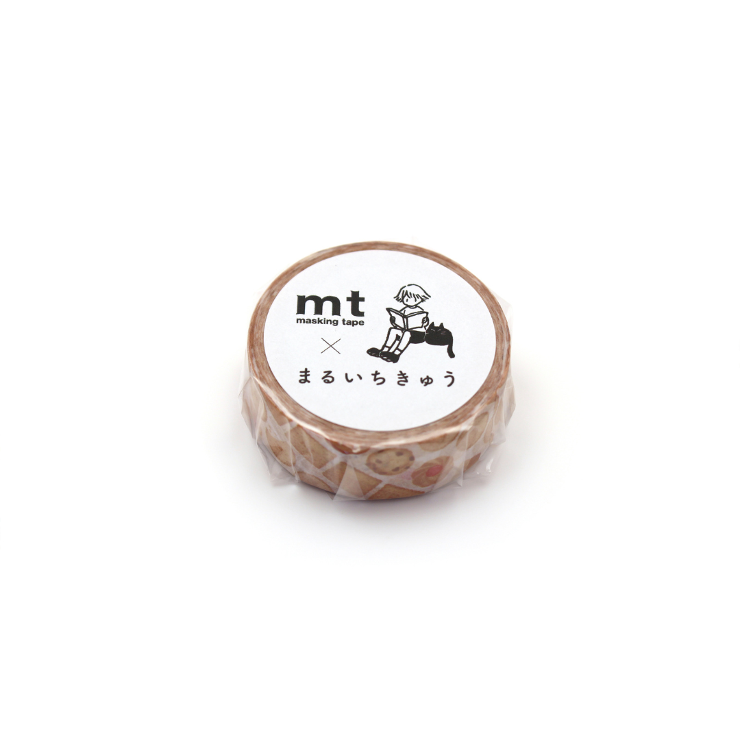 Mt x Maruichikyu Washi Tape - Cookie Stripe — applied on surface